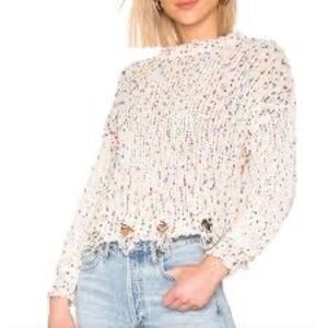 Knit long sleeve with colourful pompons